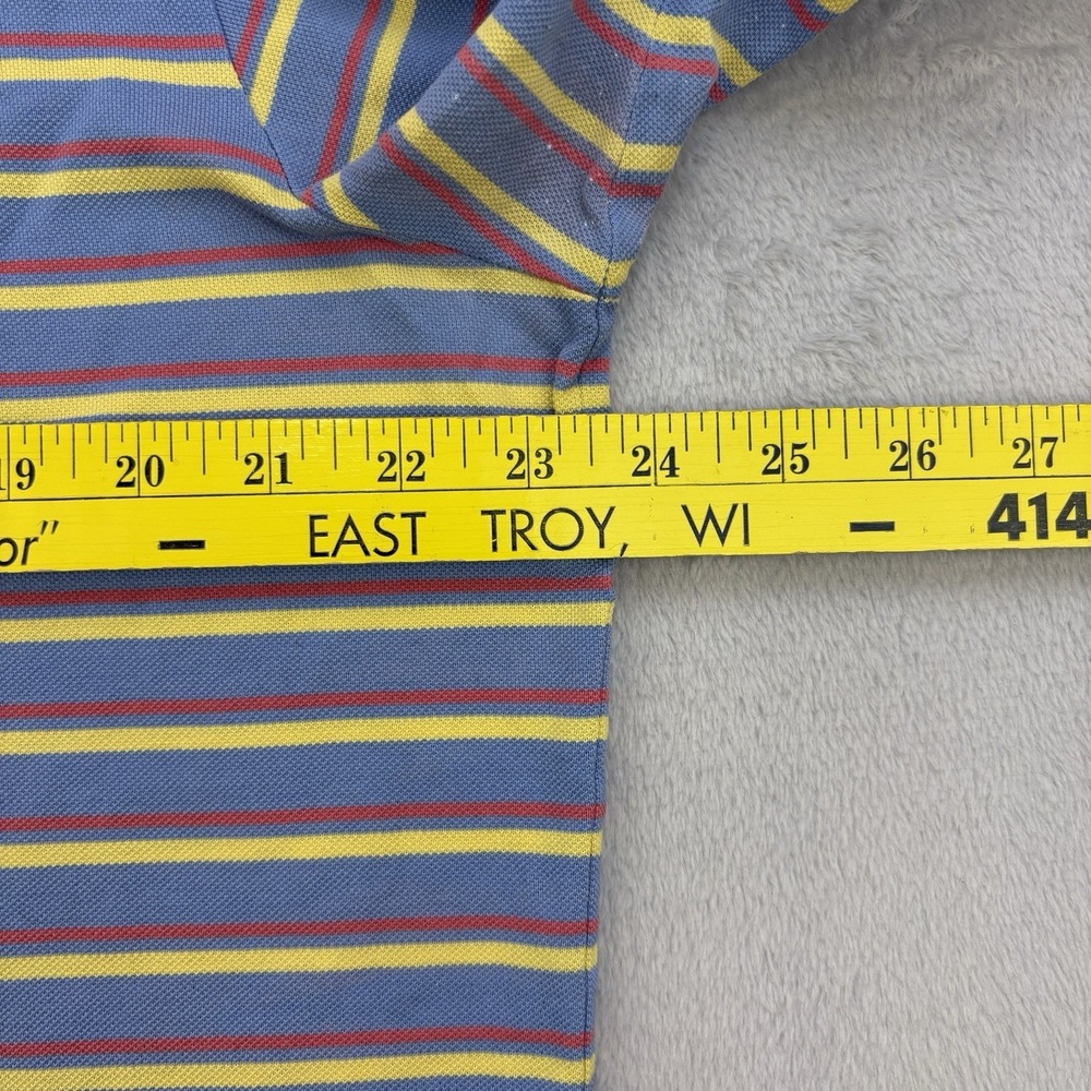 Vintage Polo Golf Polo Mens Large Blue Striped 90s Pima Cotton Pony Collared - Picture 8 of 10